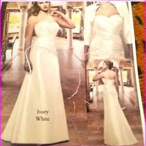 Wedding Dress Ivory White Strapless A-Line Bridal Gown Formal Dress 12